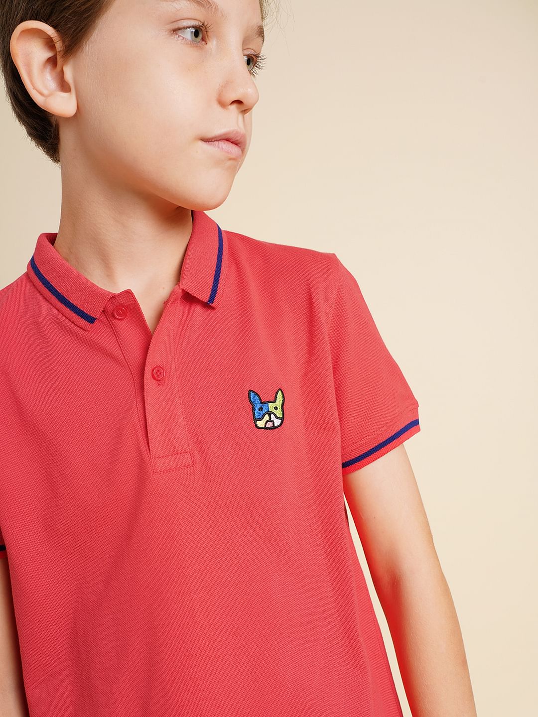Boys Pink Pique Cotton Polo