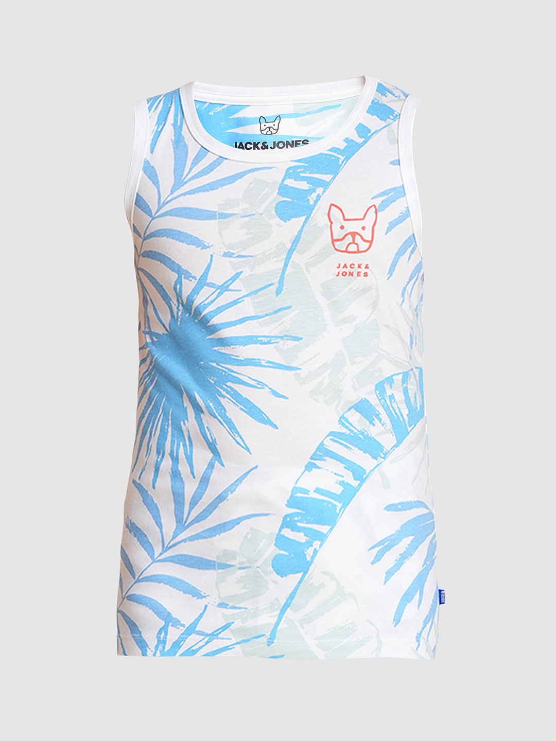 Boys Blue Tropical Print T-shirt