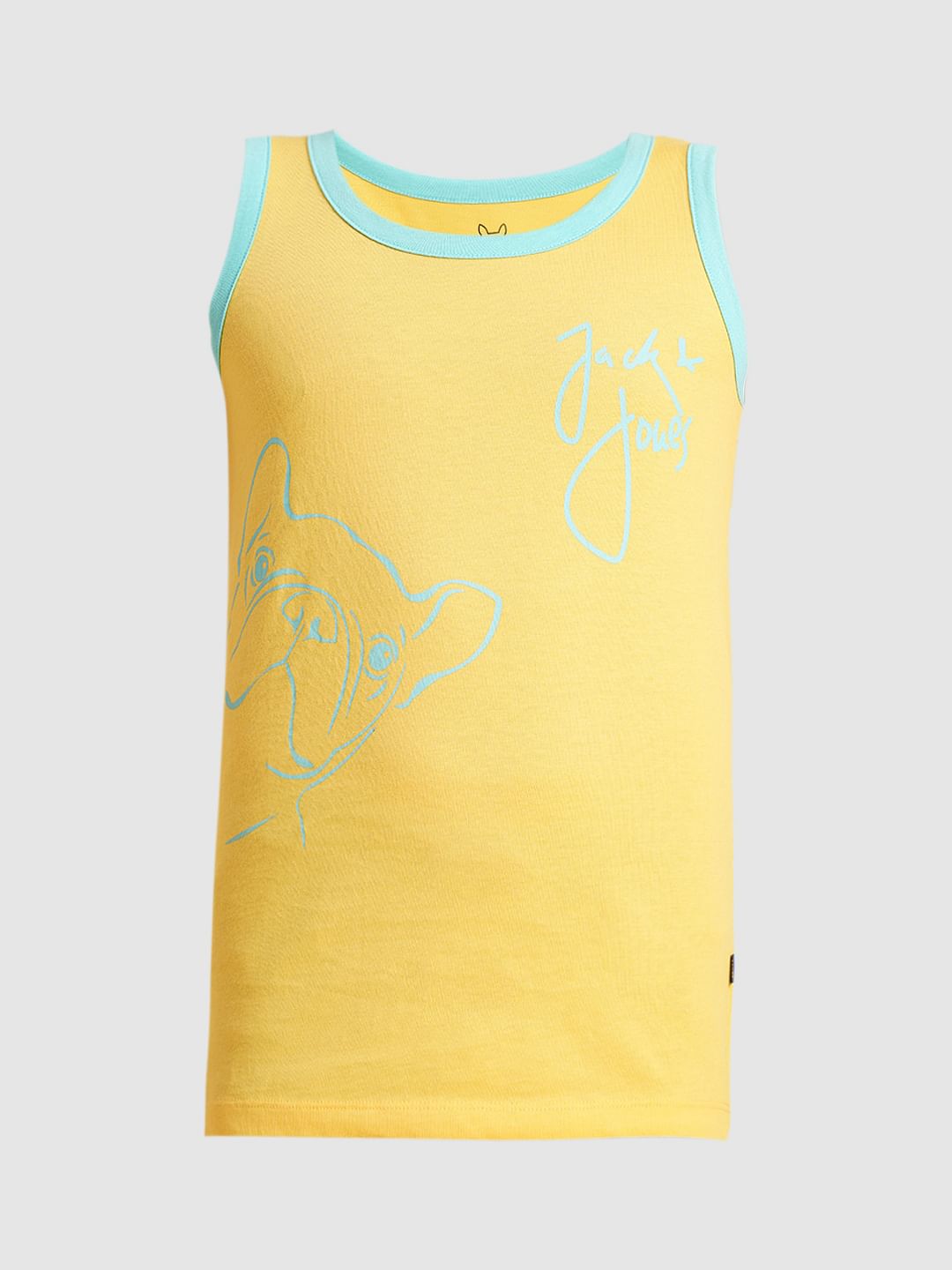 Boys Yellow Doggo Print T-shirt