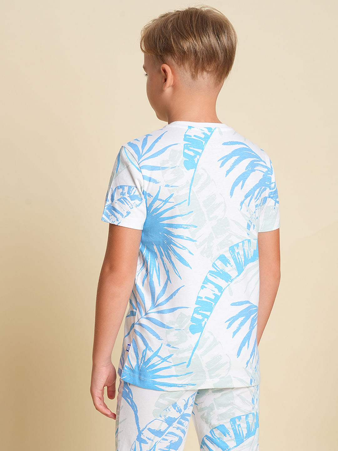 Boys Blue Tropical Print Co-ord Set T-Shirt