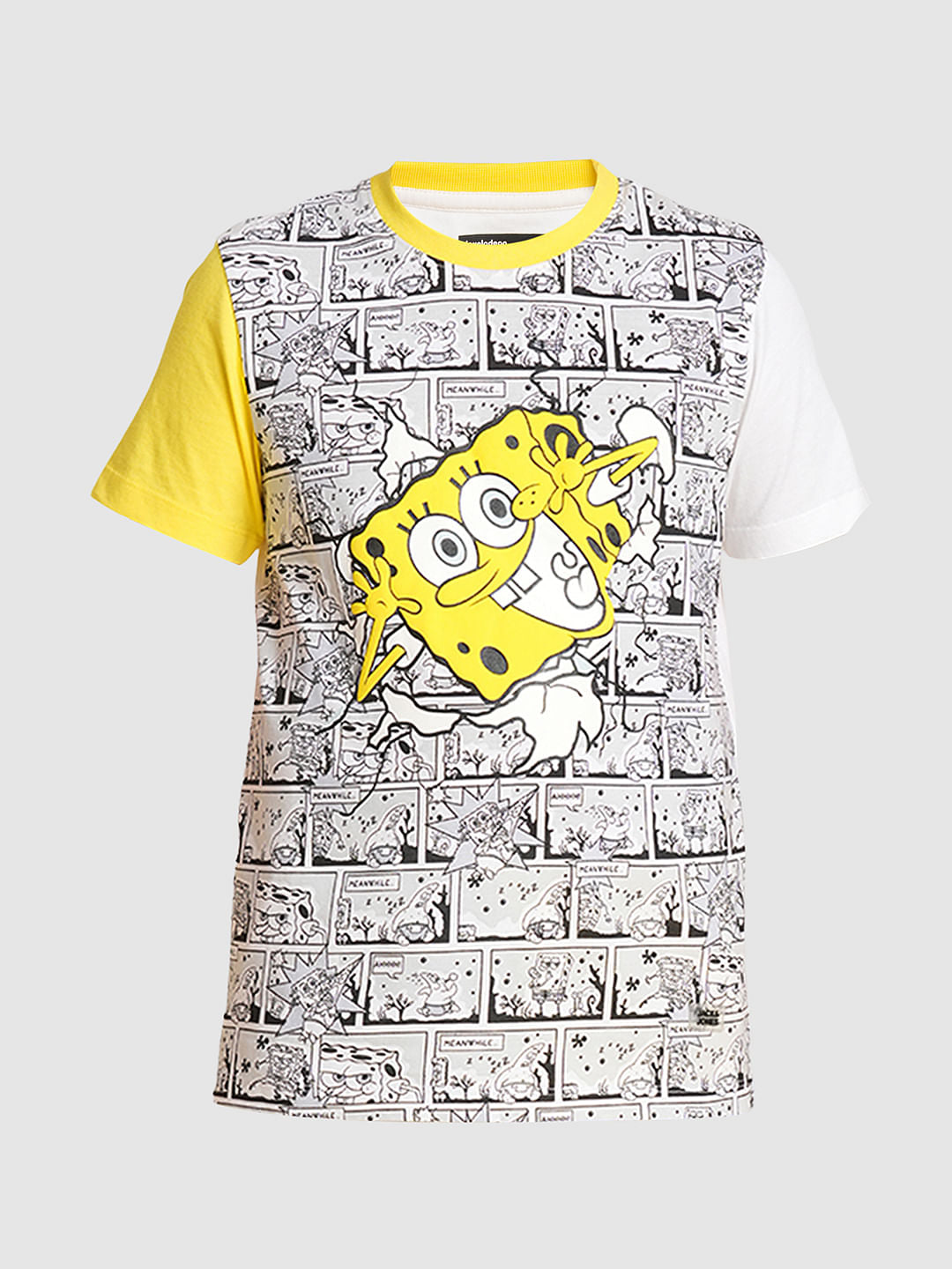 Boys Yellow SpongeBob Print Co-ord Set T-shirt