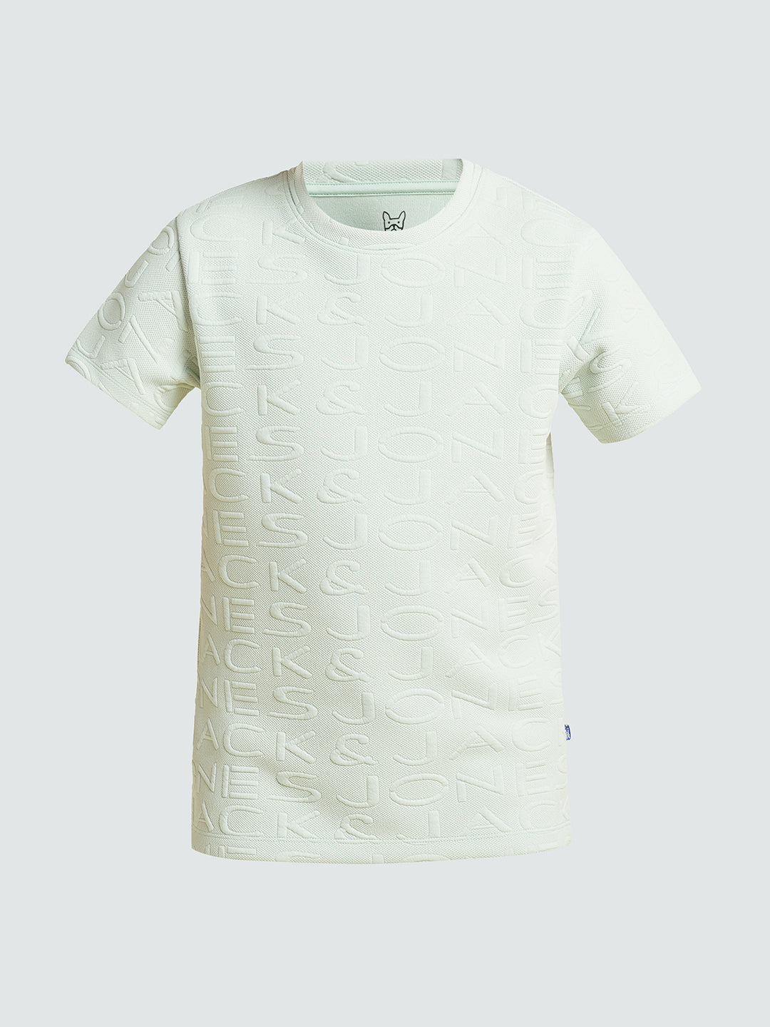 JACK&JONES JUNIOR Boys Aqua Jacquard Logo Co-ord Set T-shirt