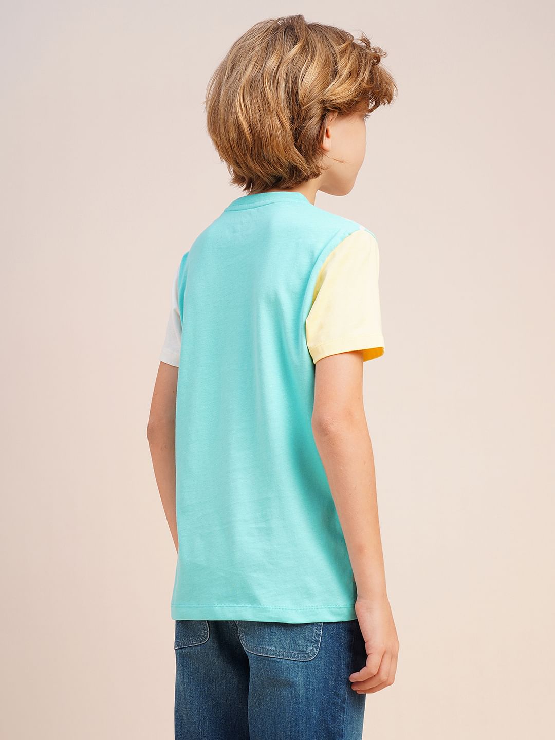 Boys Blue Graphic Print Cotton T-shirt