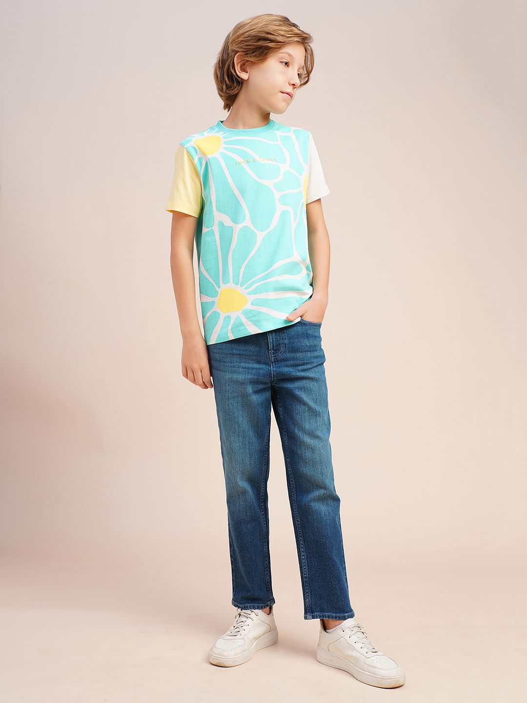 Boys Blue Graphic Print Cotton T-shirt