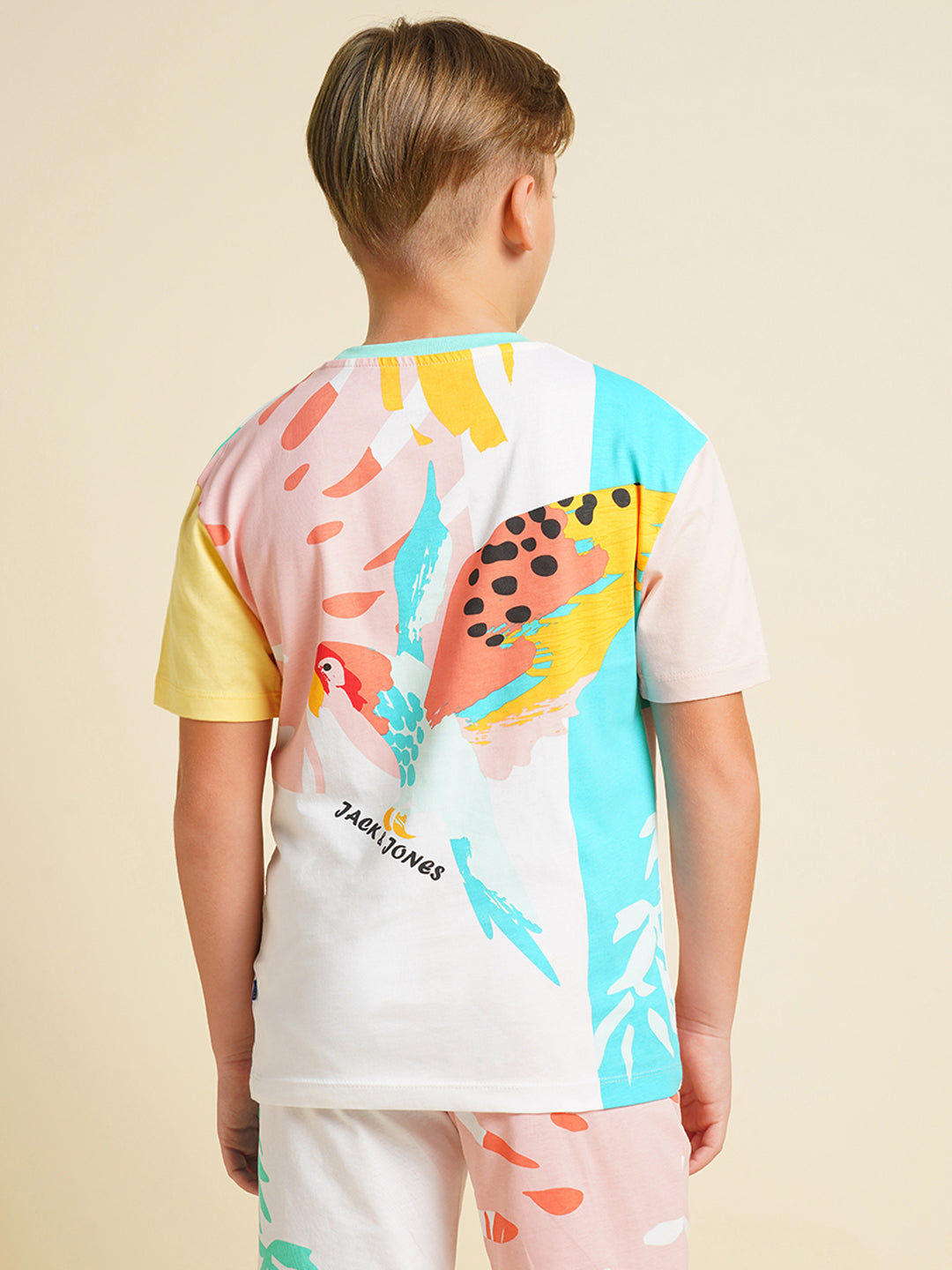 JACK&JONES JUNIOR Boys Blue Printed Co-ord Set T-shirt