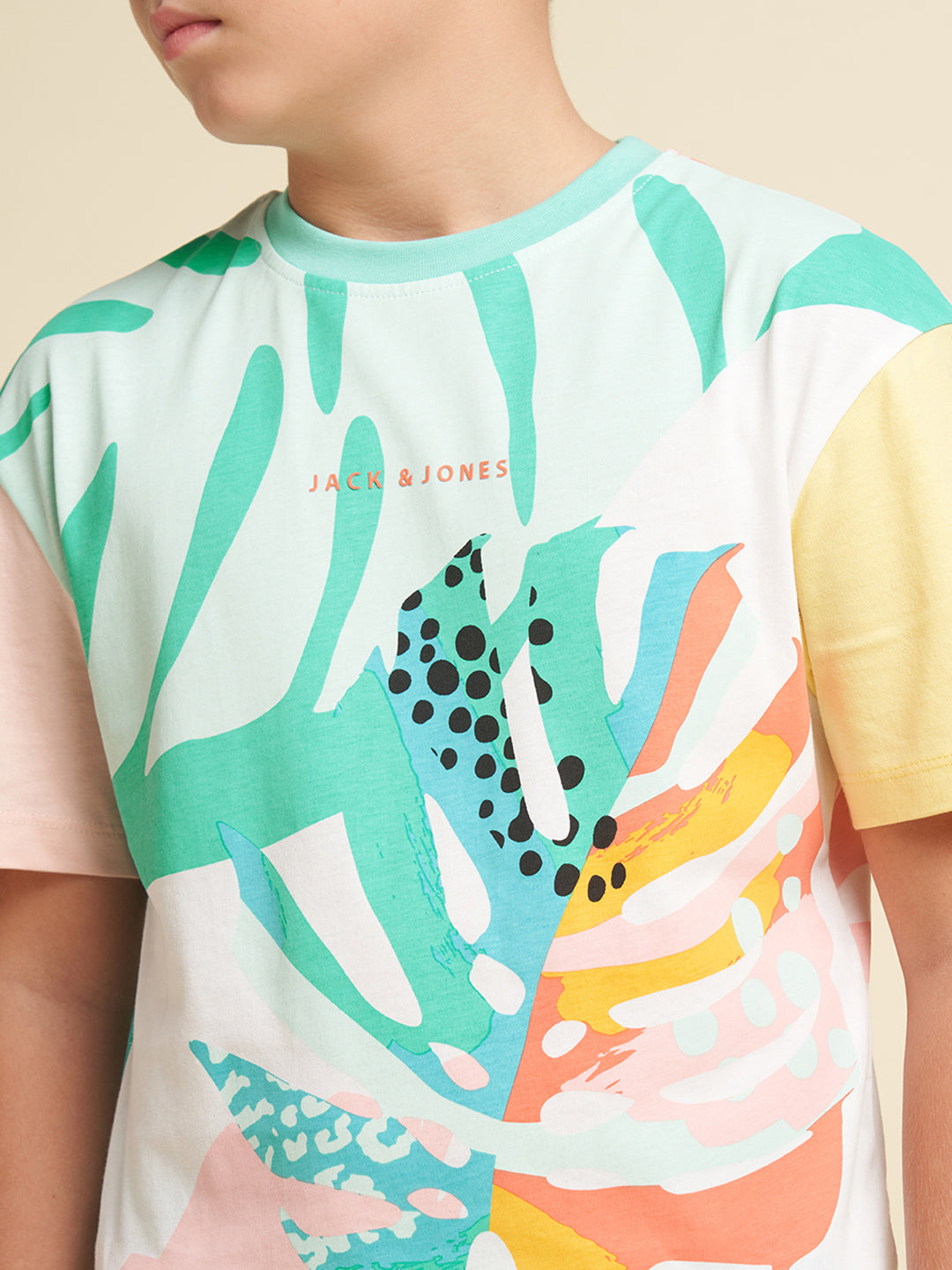 JACK&JONES JUNIOR Boys Blue Printed Co-ord Set T-shirt