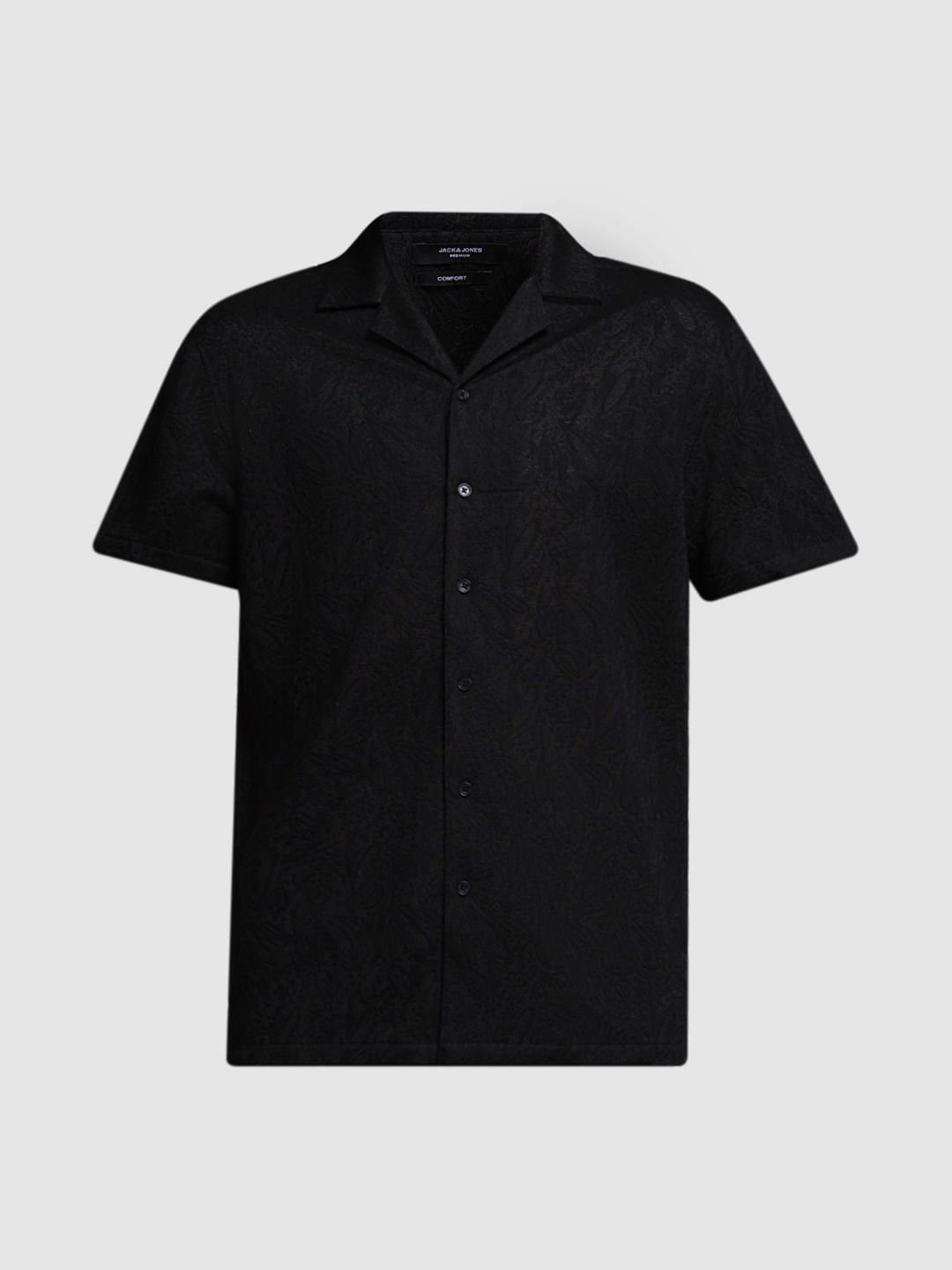BLACK RESORT COLLAR SHIRT