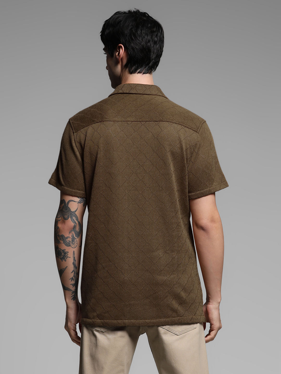 Dark Brown Resort Collar Shirt