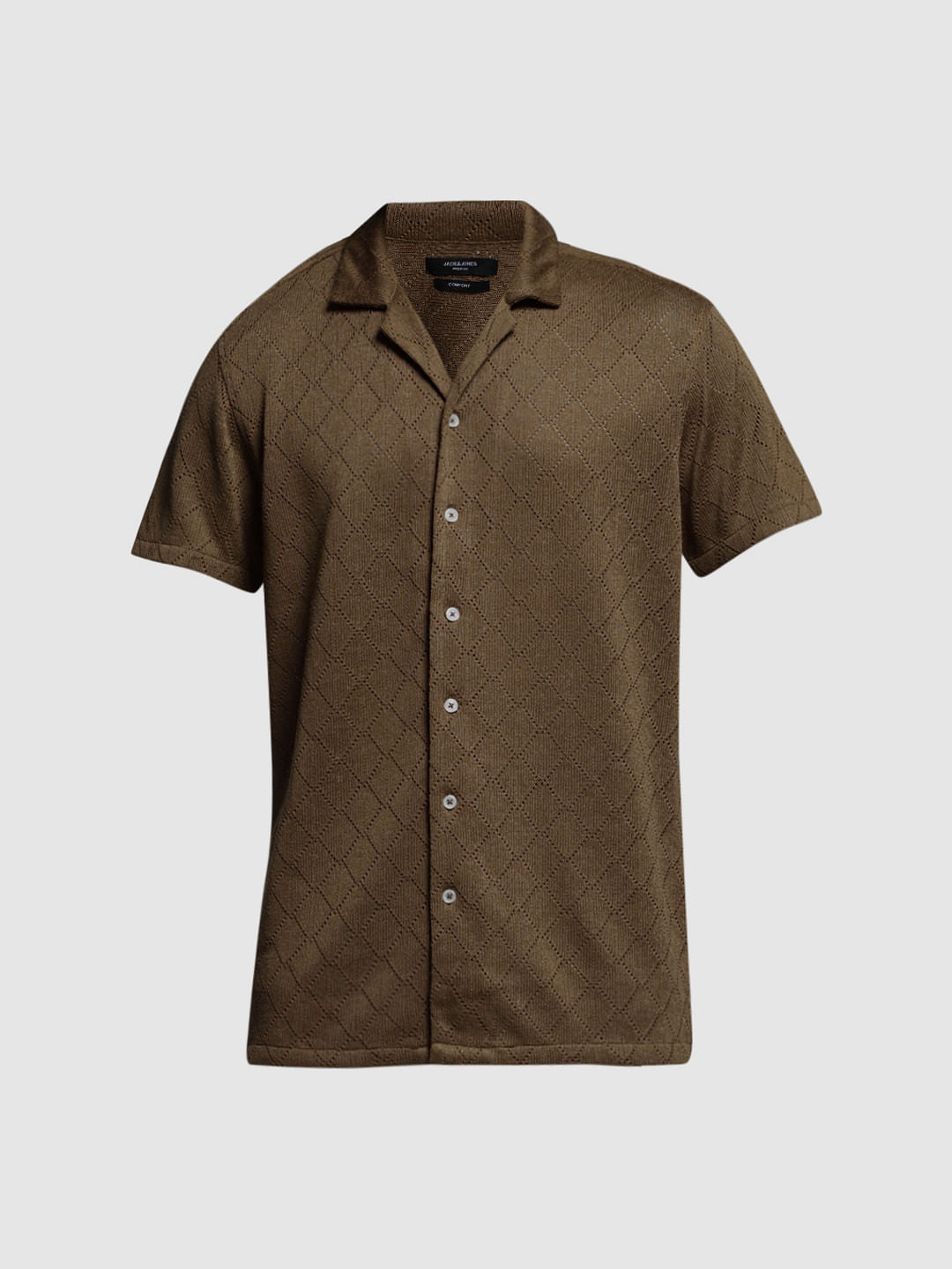 Dark Brown Resort Collar Shirt