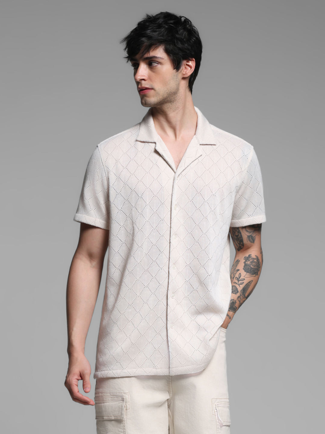 Light Brown Resort Collar Shirt