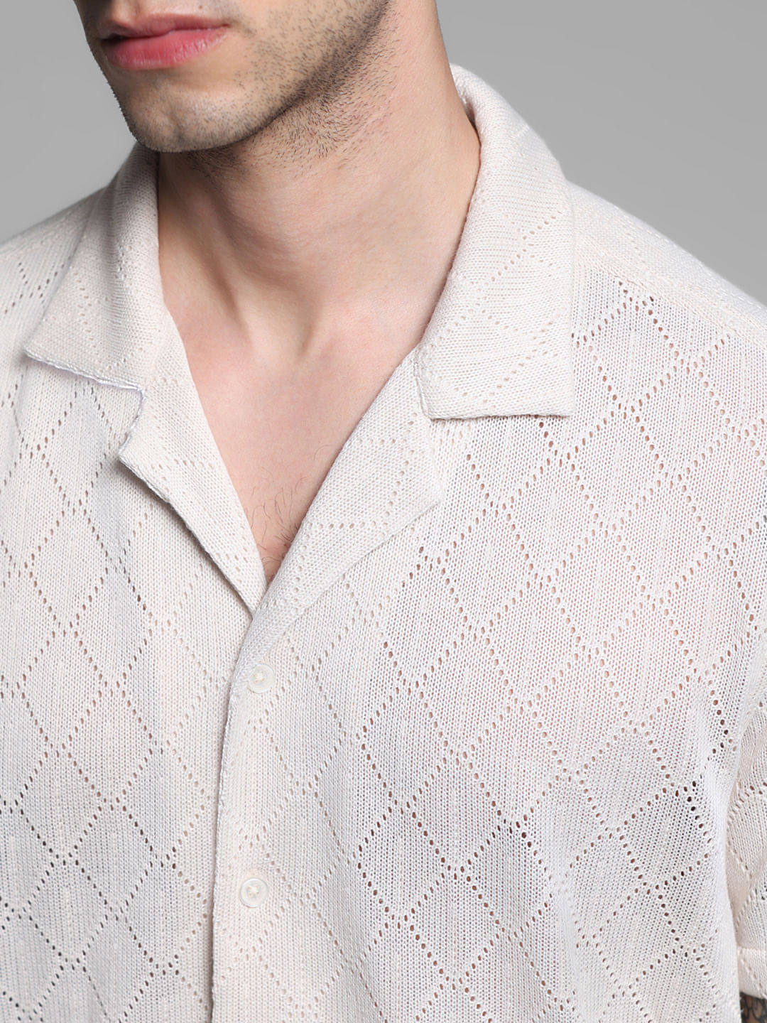 Light Brown Resort Collar Shirt