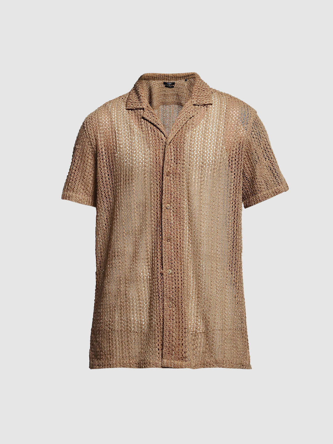 Brown Sheer Overshirt