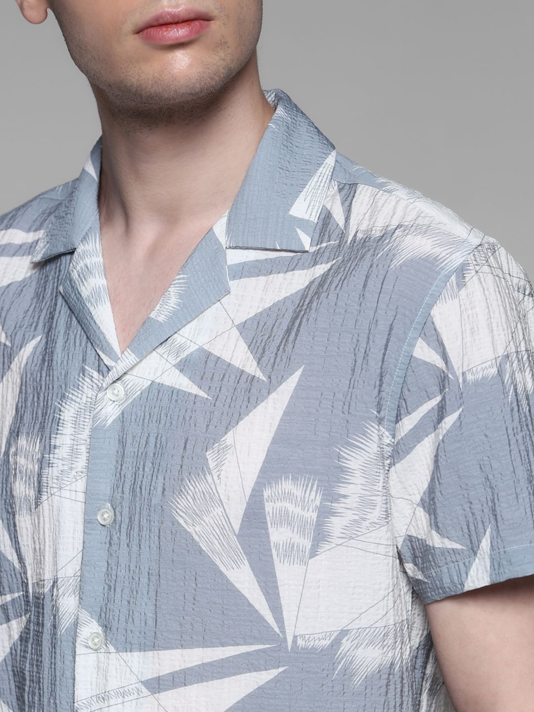 GREY LYOCELL PRINTED SHIRT