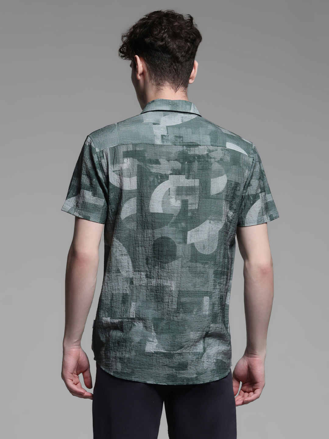 GREEN ABSTRACT PRINT SHIRT