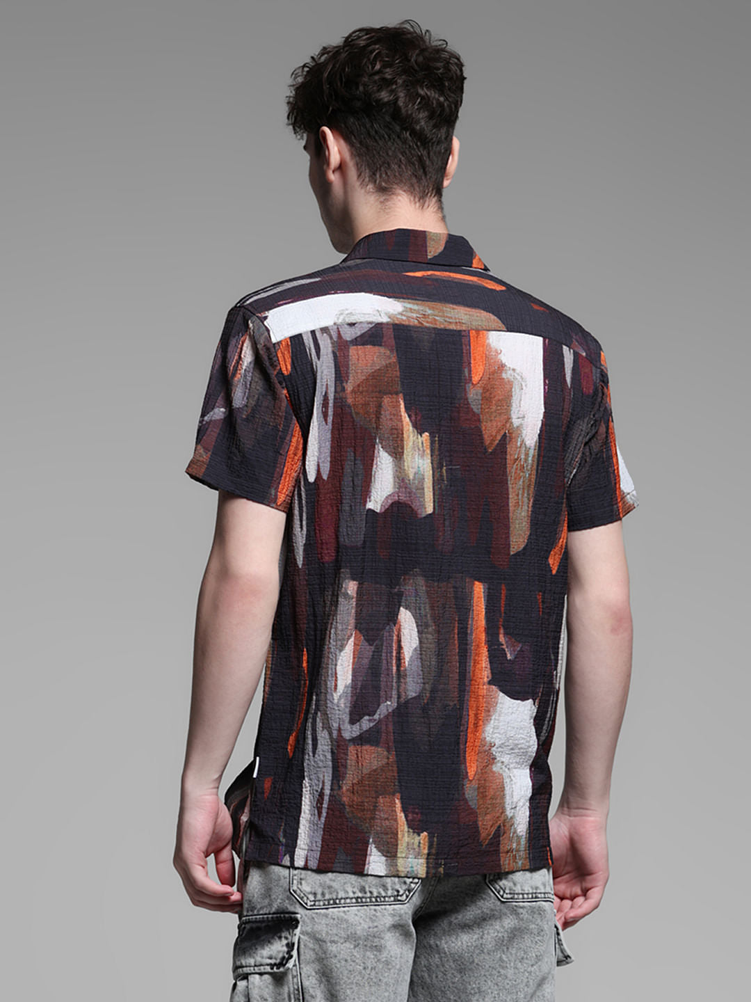 BLACK ABSTRACT PRINT SHIRT