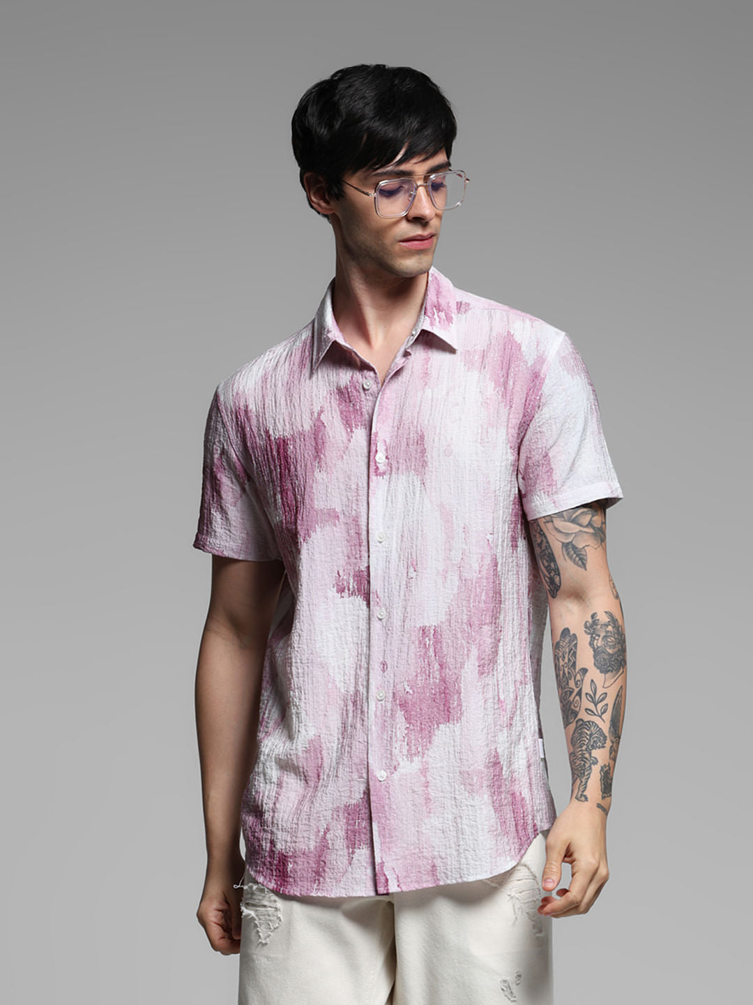 Pink Printed Lyocell Shirt