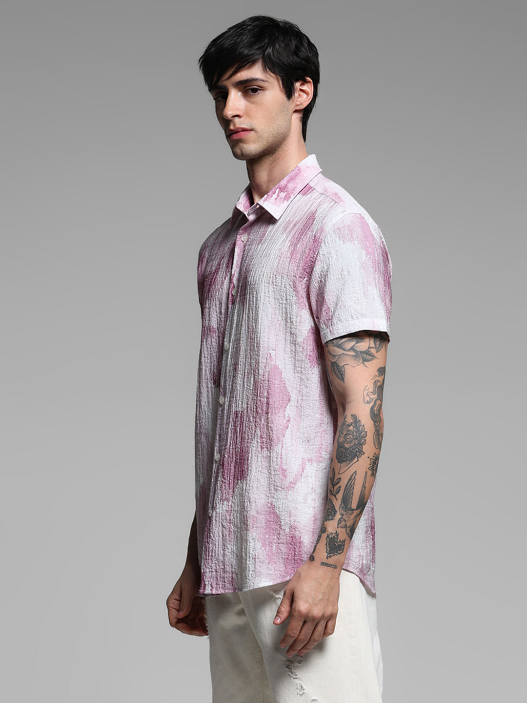 Pink Printed Lyocell Shirt