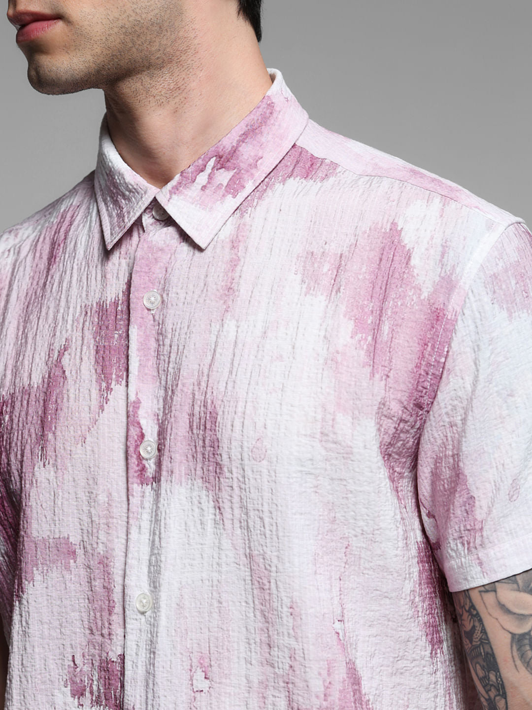 Pink Printed Lyocell Shirt