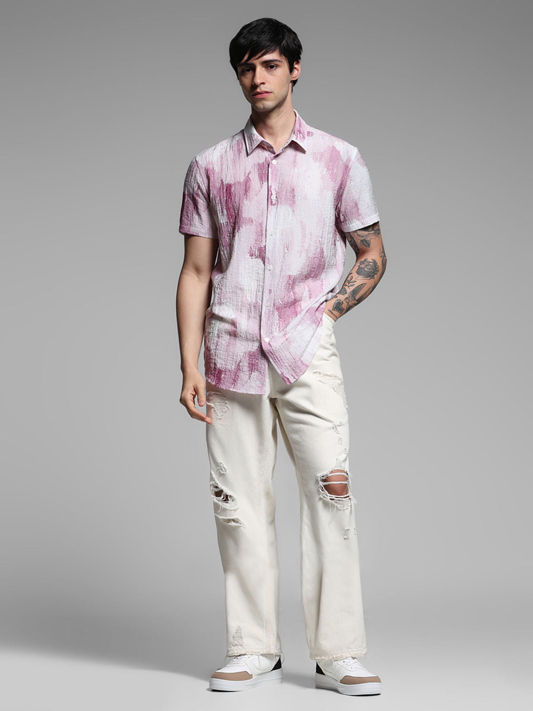Pink Printed Lyocell Shirt