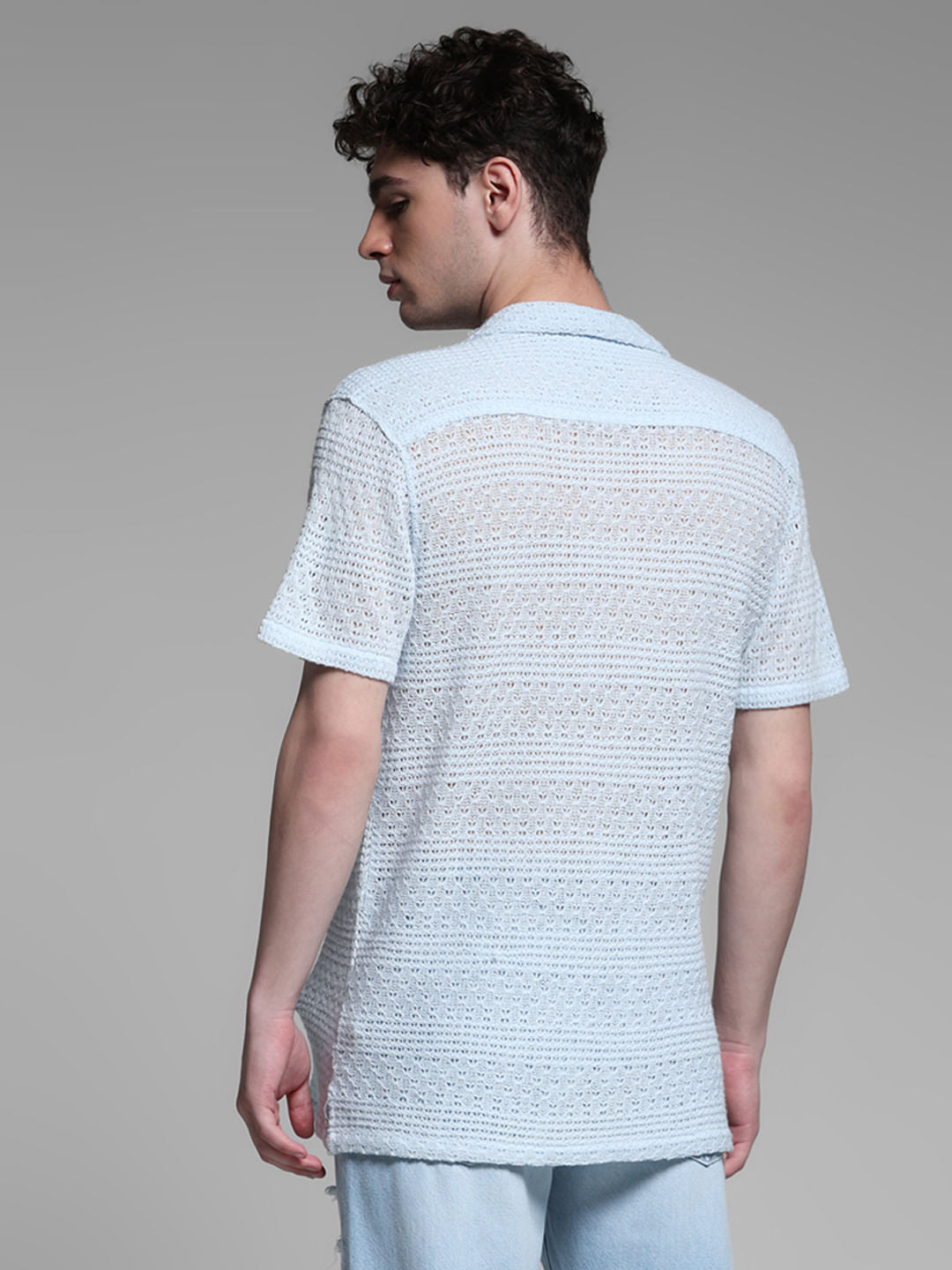 BLUE RESORT COLLAR SHIRT