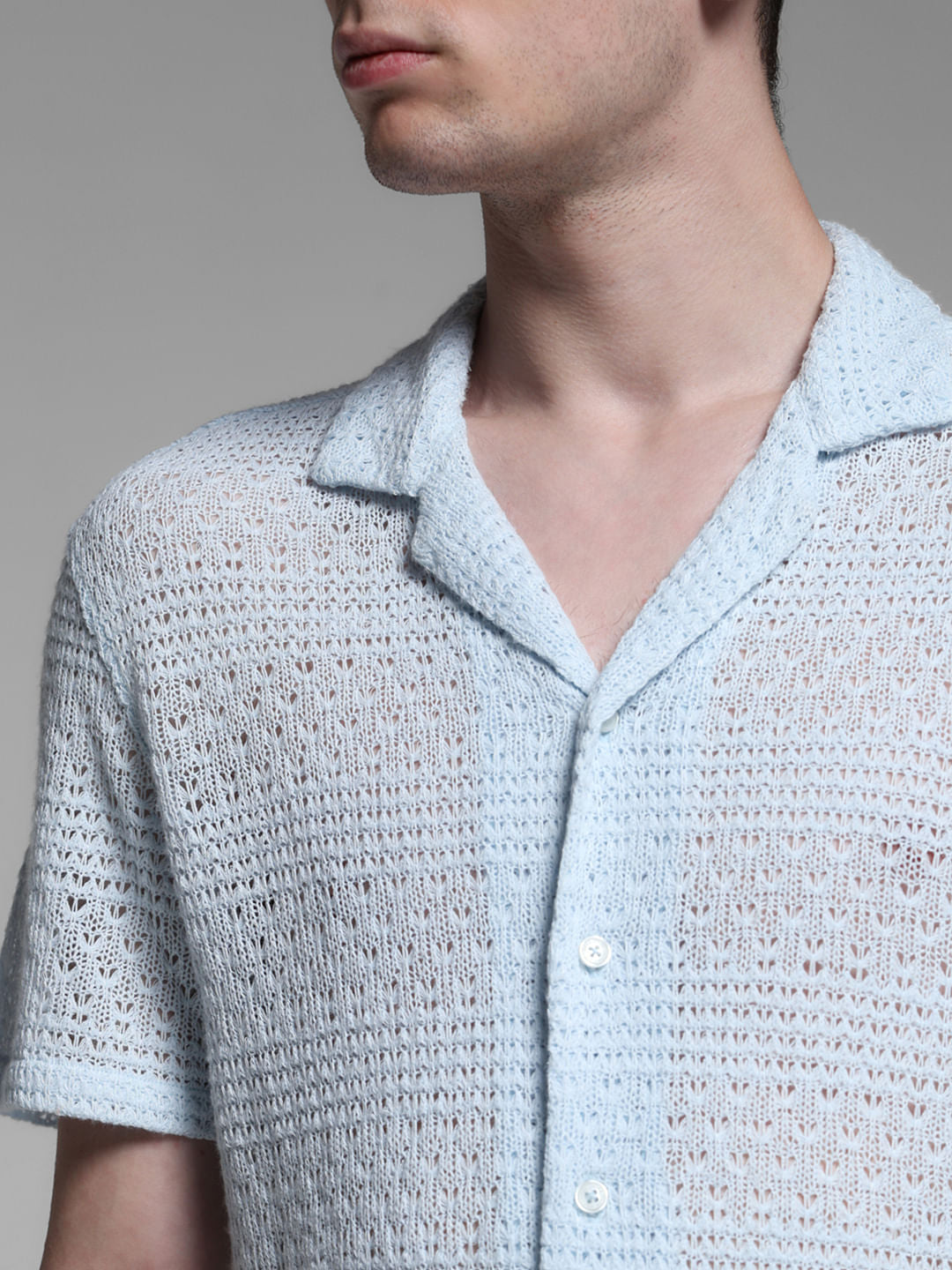 BLUE RESORT COLLAR SHIRT