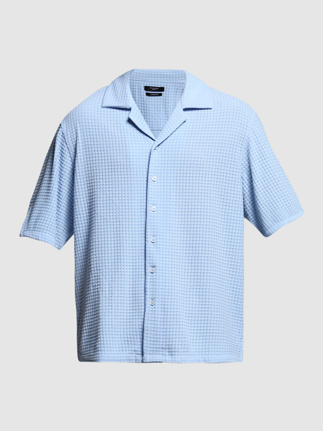 Blue Oversized Short Sleeves Shirt