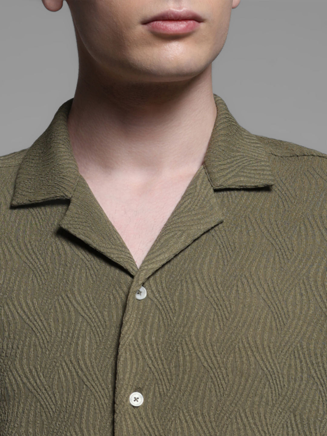 GREEN RESORT COLLAR SHIRT