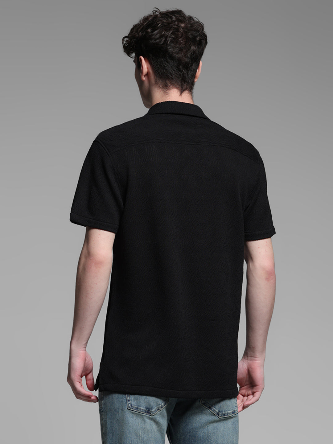 Black Resort Collar Shirt