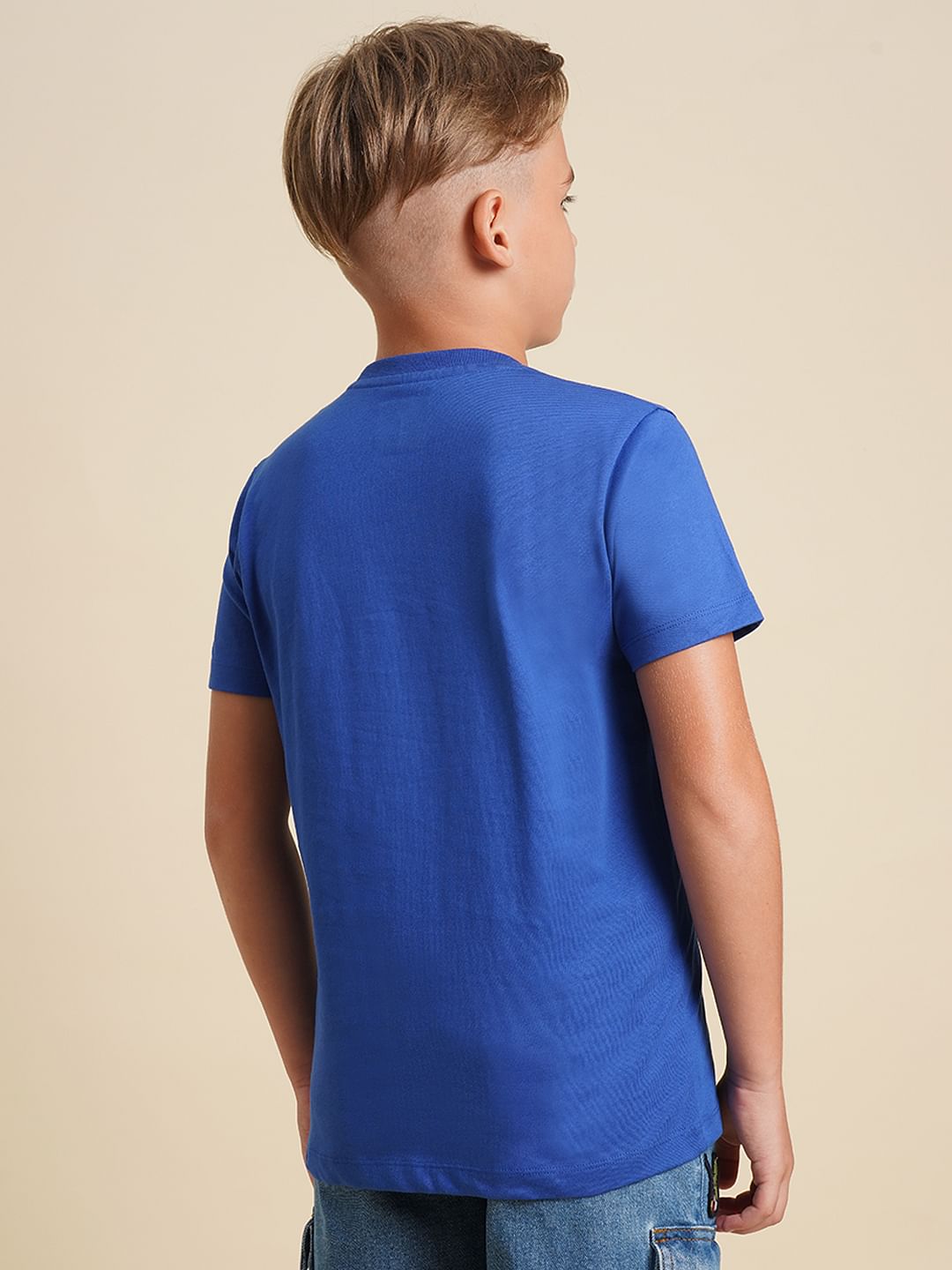 Boys Blue Embellished Print T-shirt