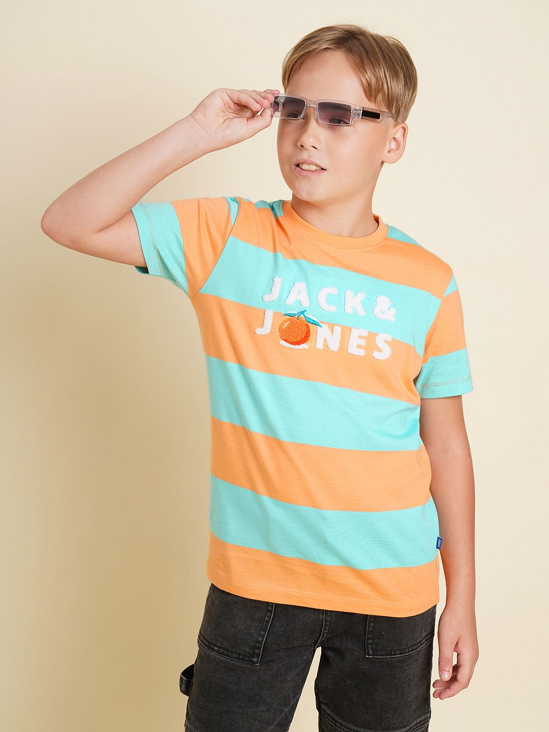 Boys Blue Colourblocked Cotton T-shirt - 4/5Y