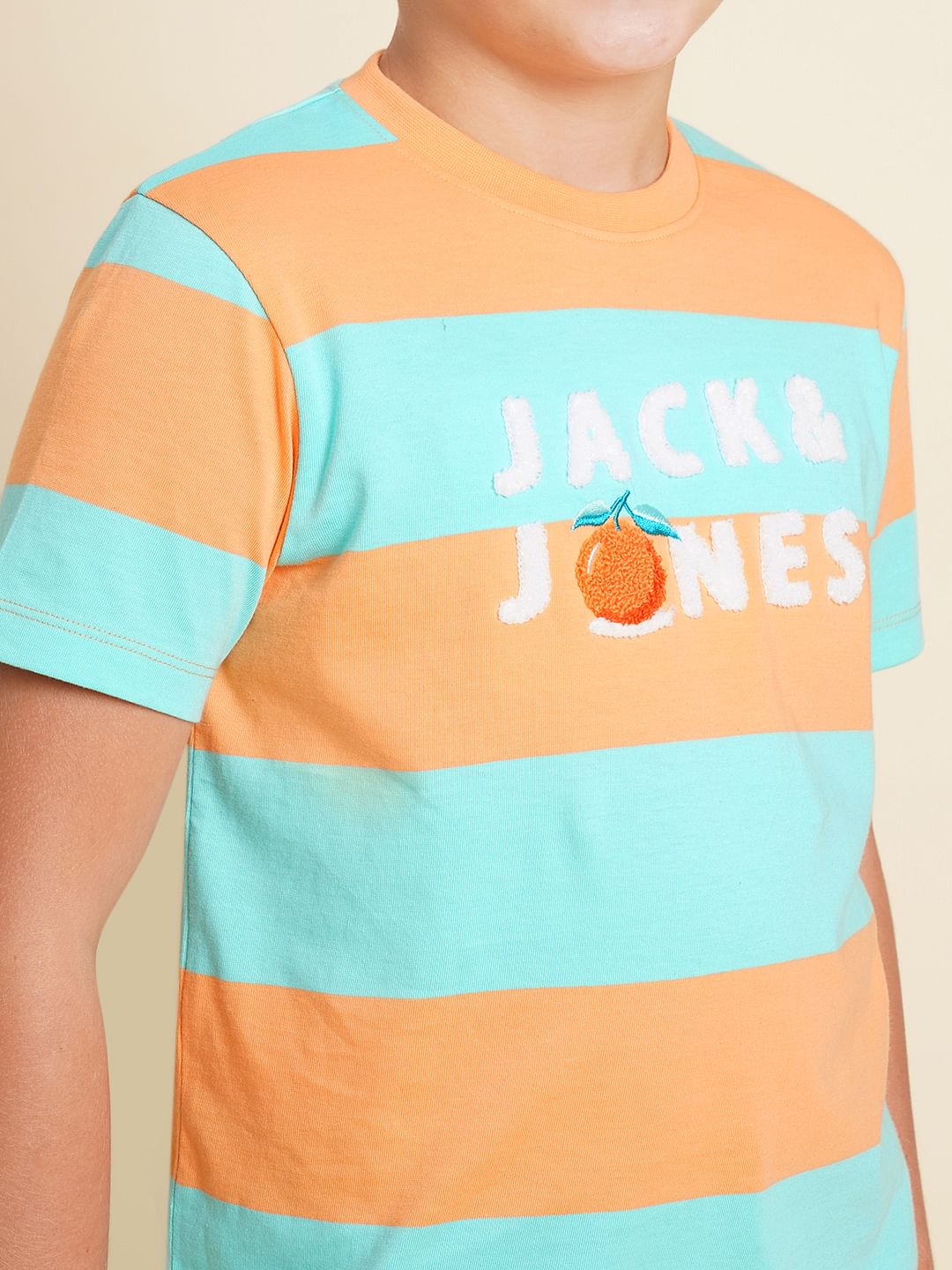 Boys Blue Colourblocked Cotton T-shirt