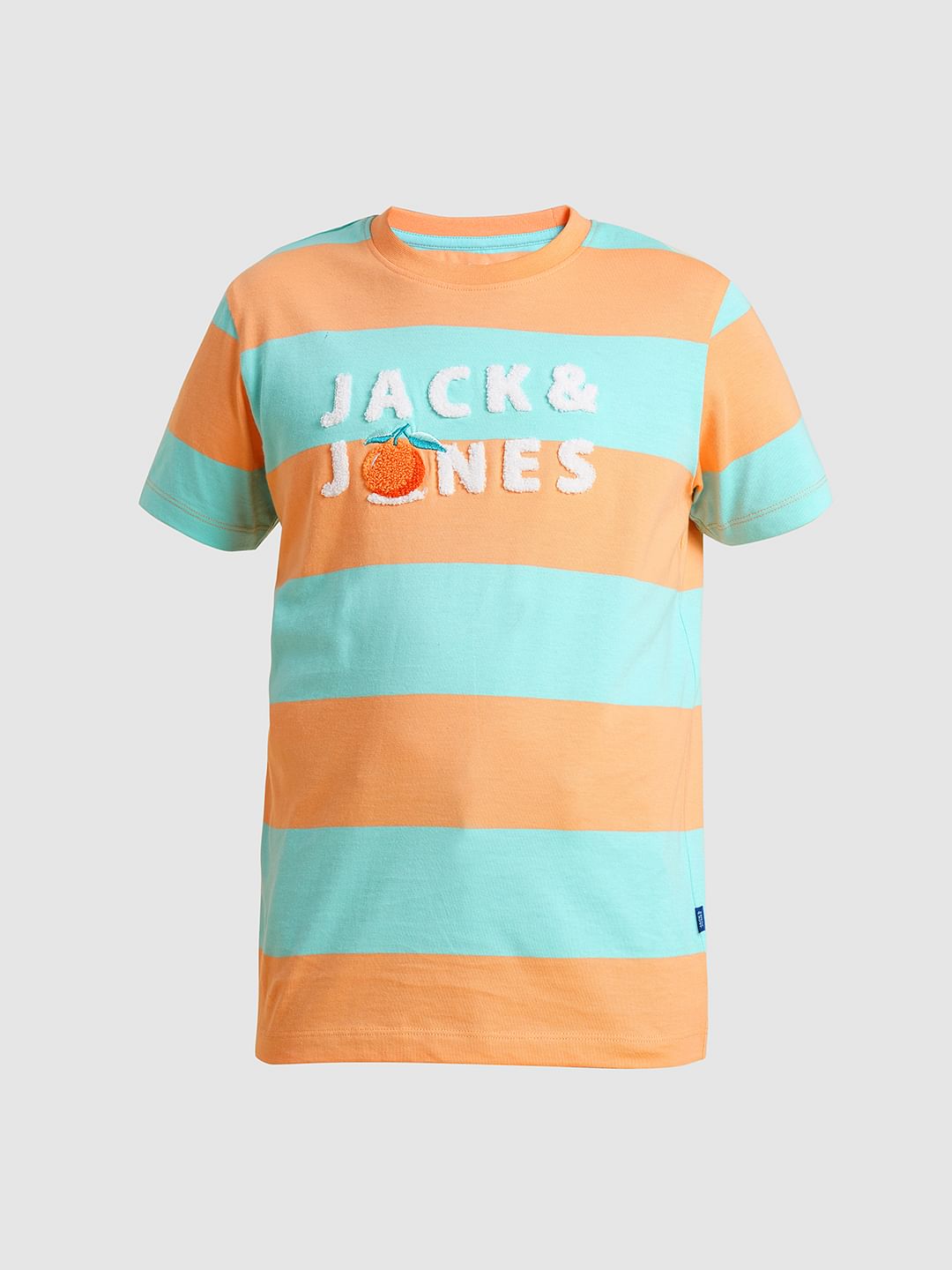 Boys Blue Colourblocked Cotton T-shirt