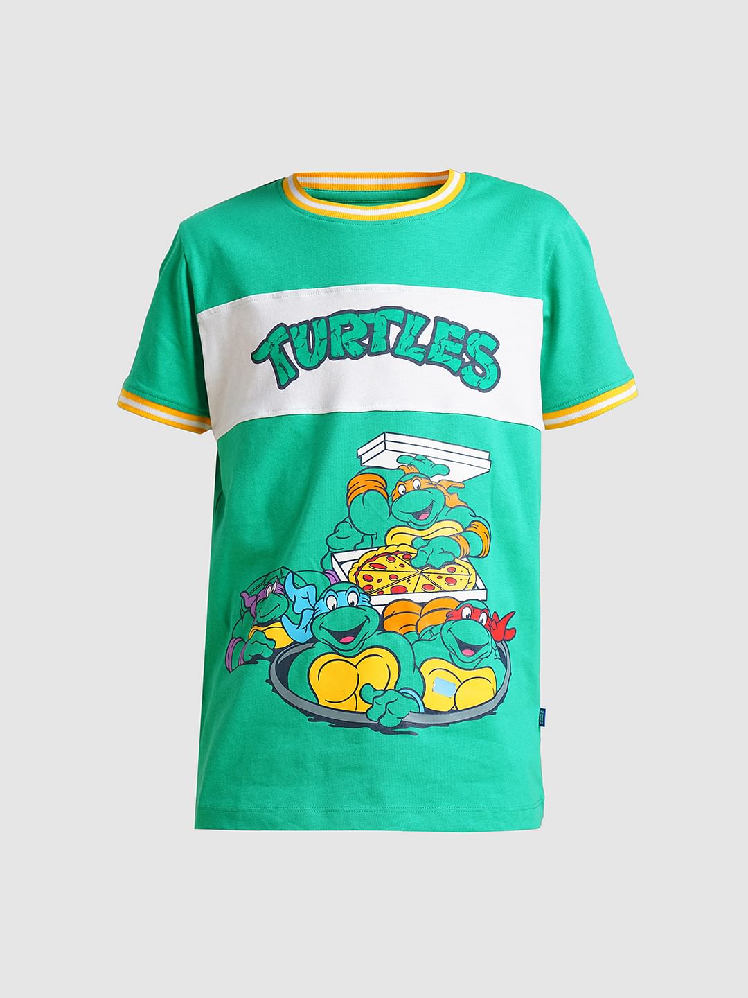 Boys Green Ninja Turtles Print T-shirt