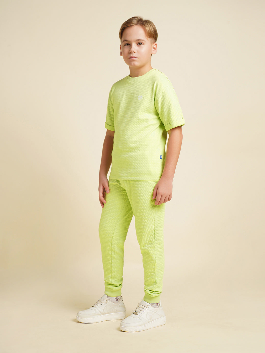 JUNIORS Green Over-Sized Solid-Jersey T-Shirts