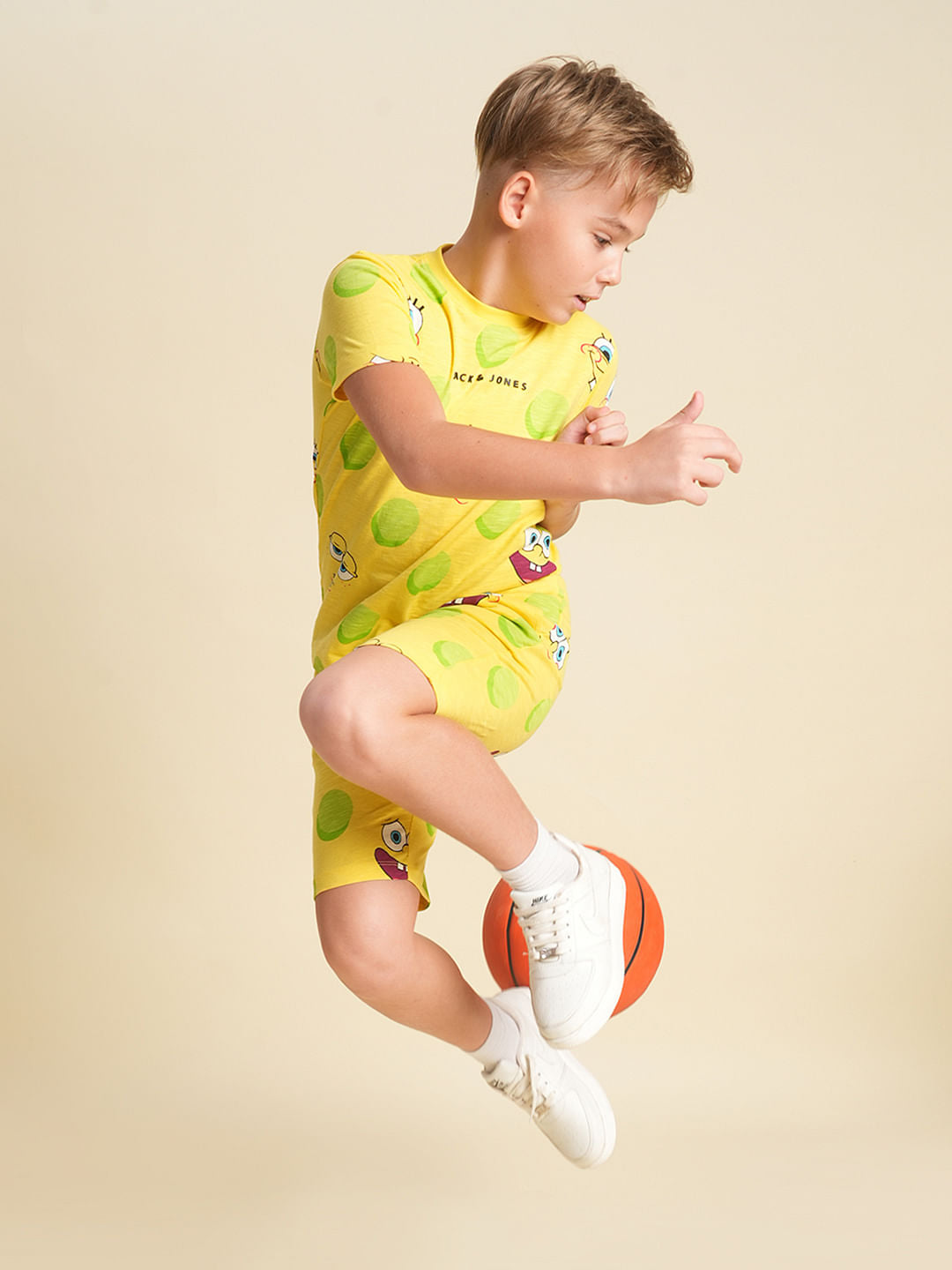 Boys Yellow SpongeBob Print Co-ord Set T-Shirt