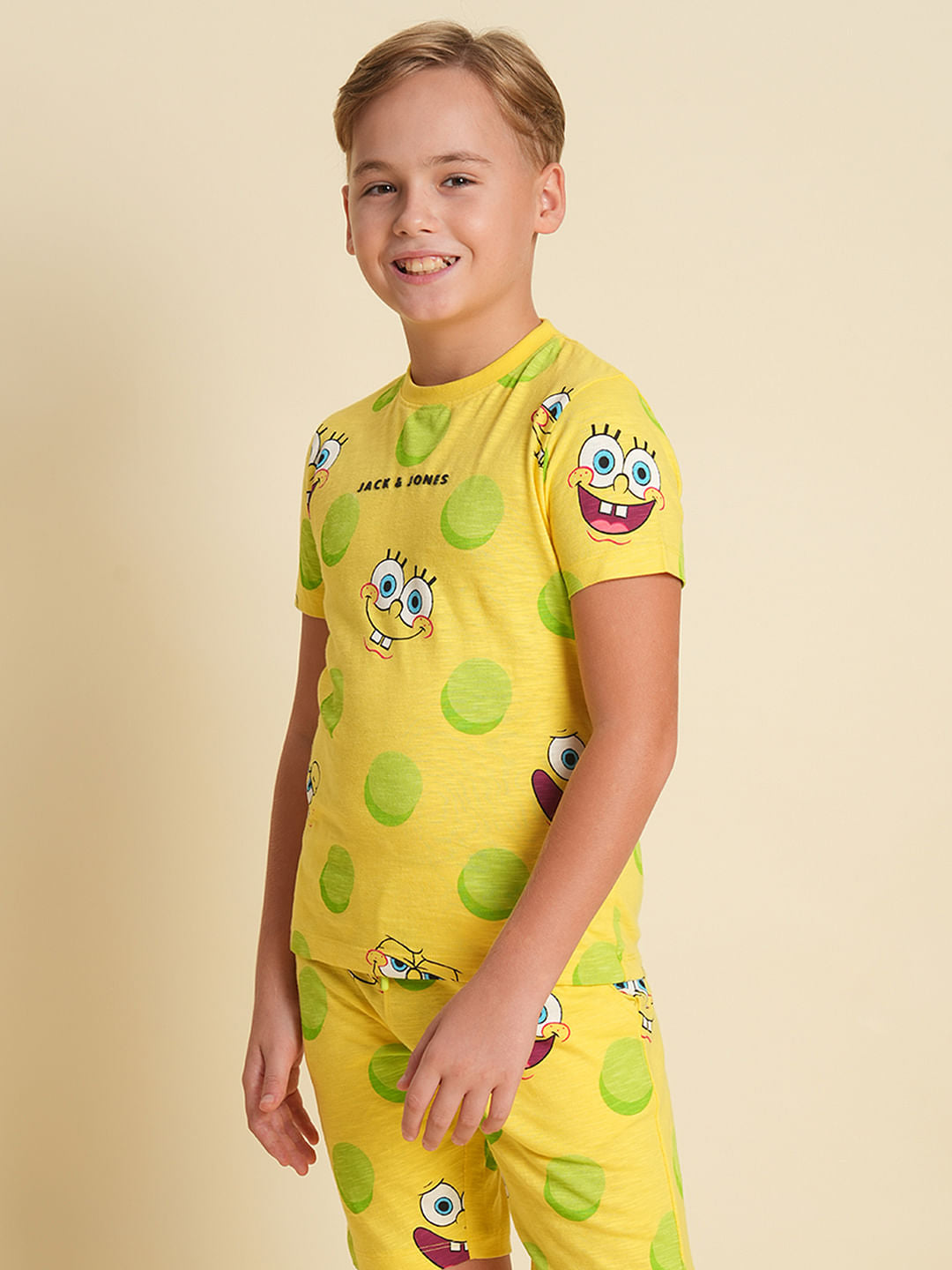 Boys Yellow SpongeBob Print Co-ord Set T-Shirt