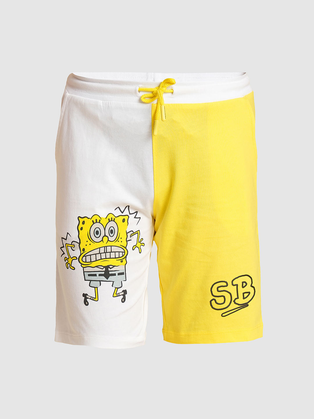 Boys Yellow SpongeBob Print Co-ord Set Shorts