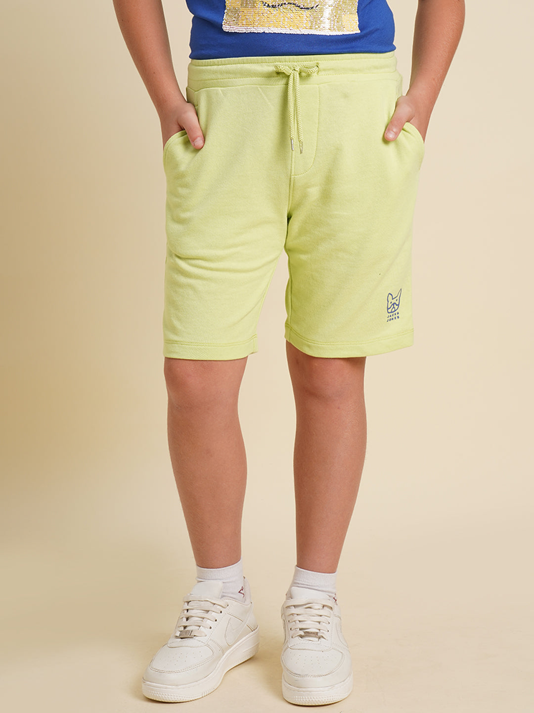 Boys Green Cotton Shorts
