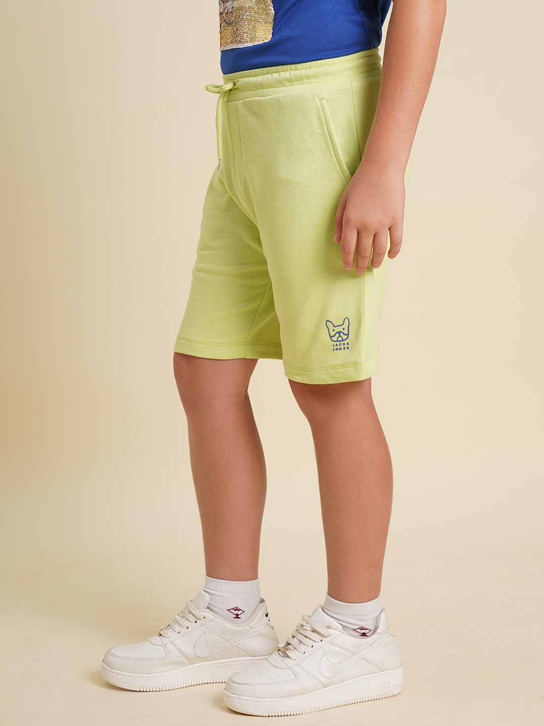 Boys Green Cotton Shorts