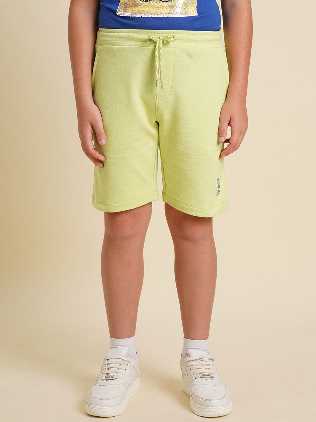 Boys Green Cotton Shorts
