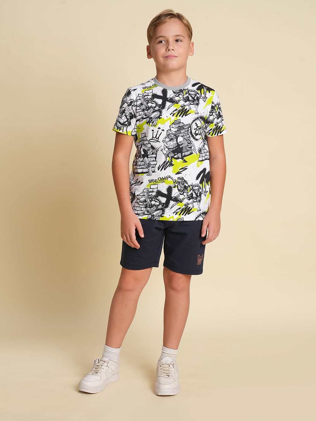 Boys Navy Blue Cotton Shorts