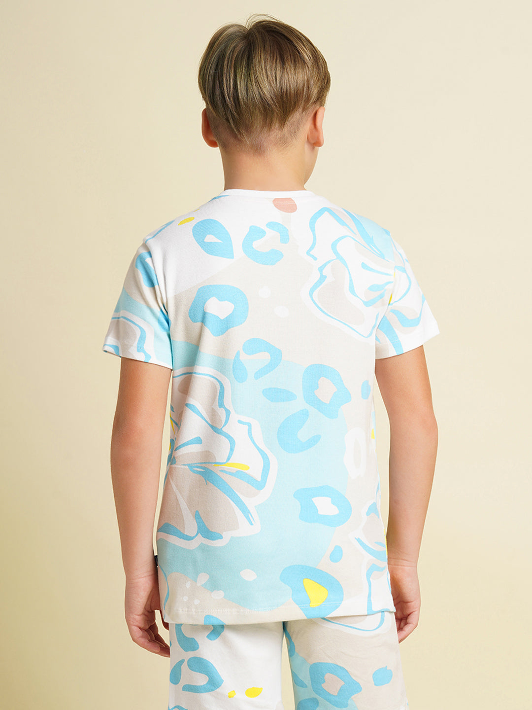 JACK&JONES JUNIOR Boys Blue Printed Co-ord Set T-shirt