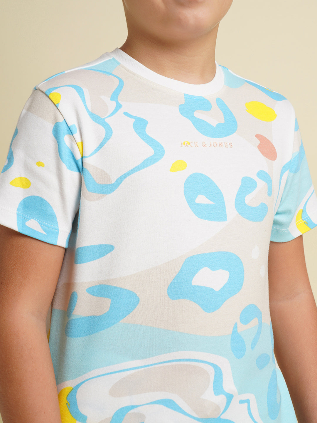 JACK&JONES JUNIOR Boys Blue Printed Co-ord Set T-shirt