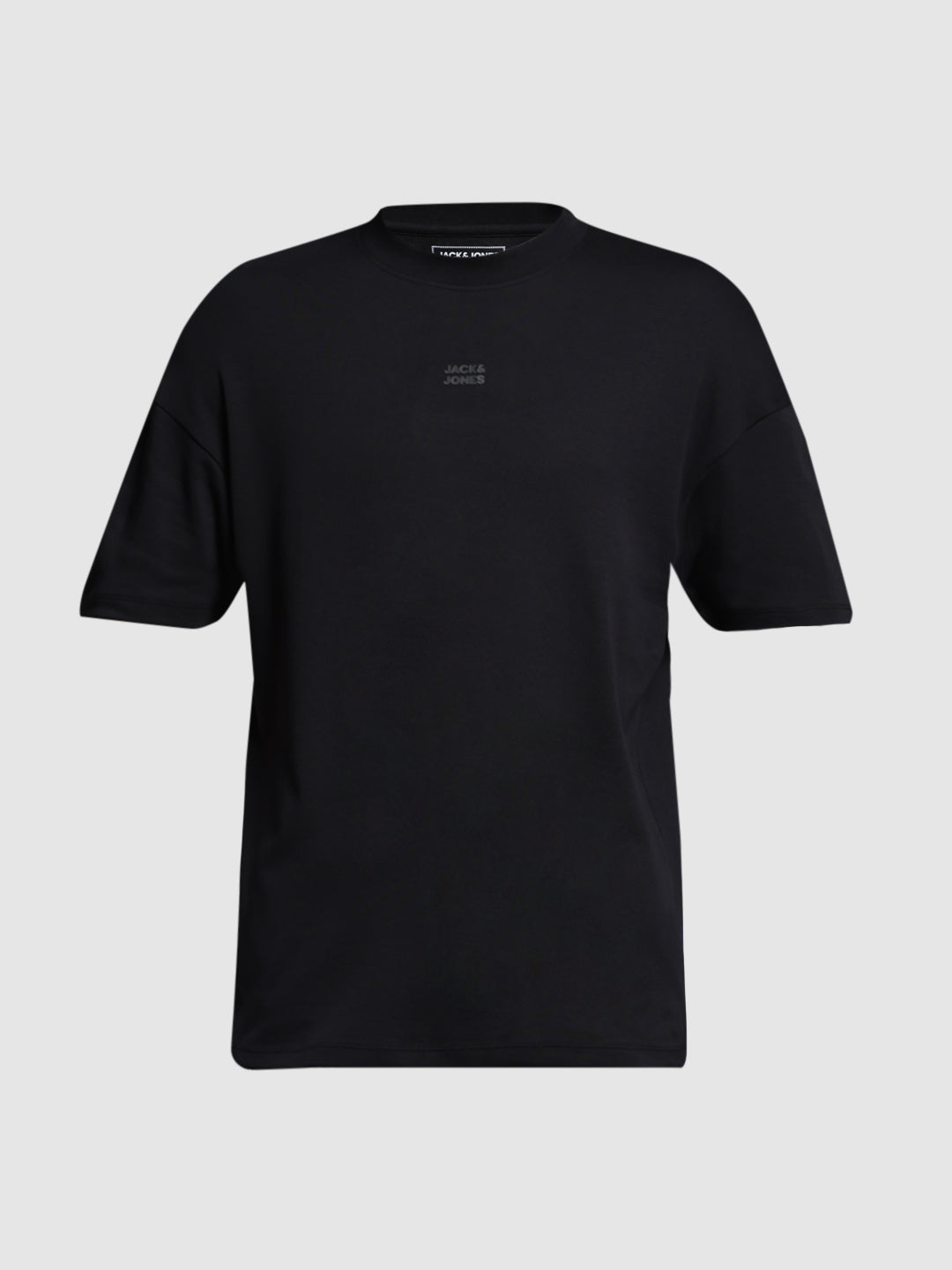 Men's Black Cotton Oversized Crew Neck Graphic T-Shirt