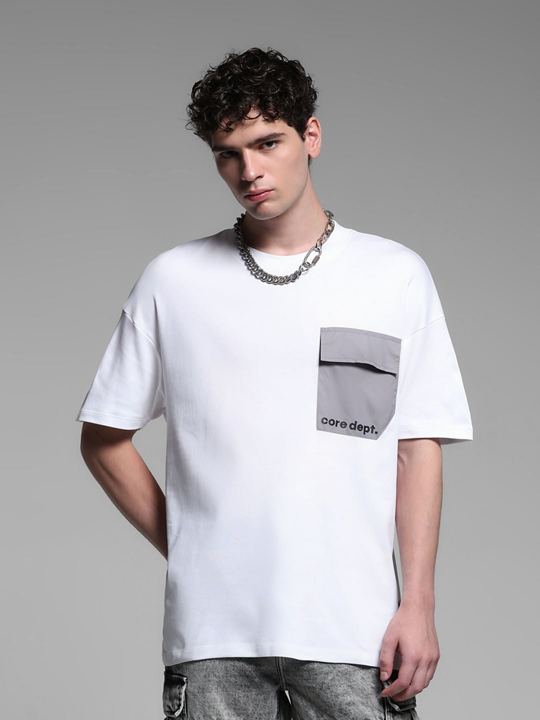 WHITE COTTON T-SHIRT - XL
