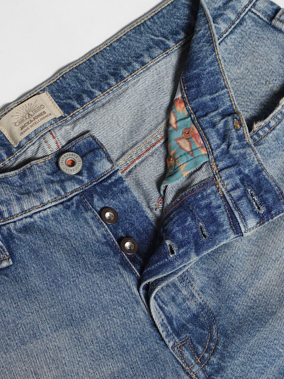 Light Blue High Rise Distressed Loose Fit Jeans