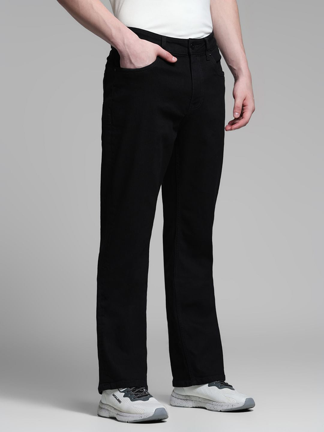 Black High Rise Bootcut Jeans