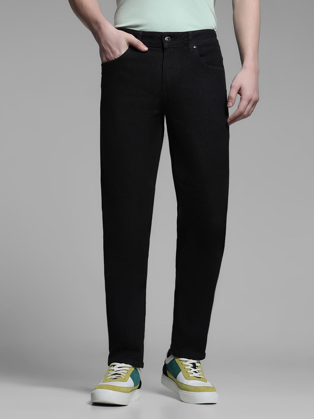 Black Low Rise Glenn Slim Fit Jeans - 28/30