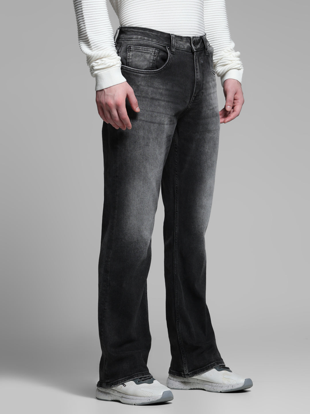 JACK&JONES Grey High Rise Ray Bootcut Jeans