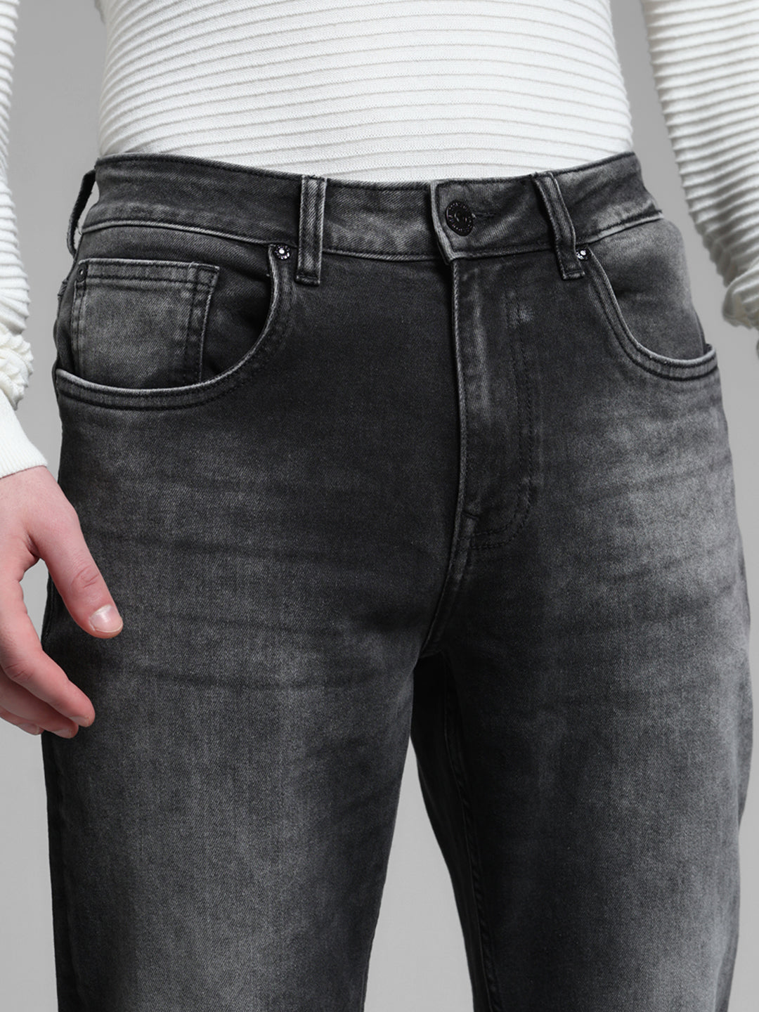 JACK&JONES Grey High Rise Ray Bootcut Jeans